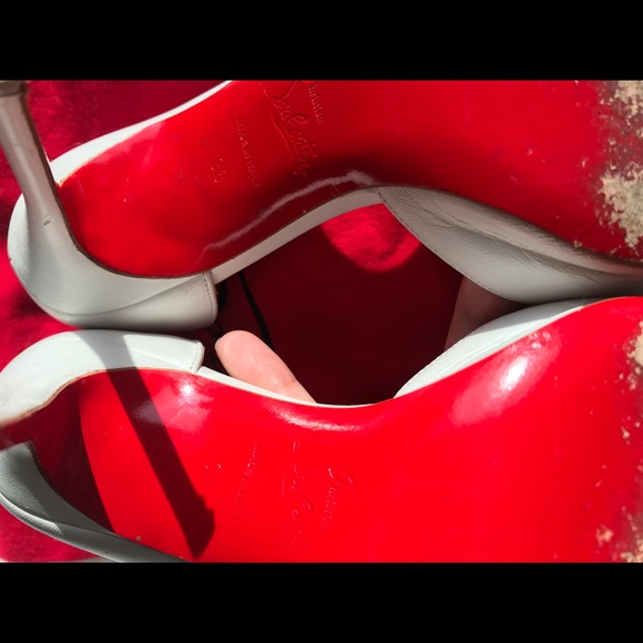 White Christian Louboutin Heels - Picture 5 of 7